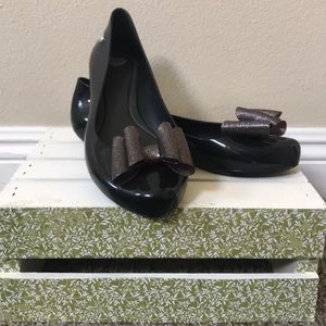 Mel by Melissa sparkly bow flats. Size 10